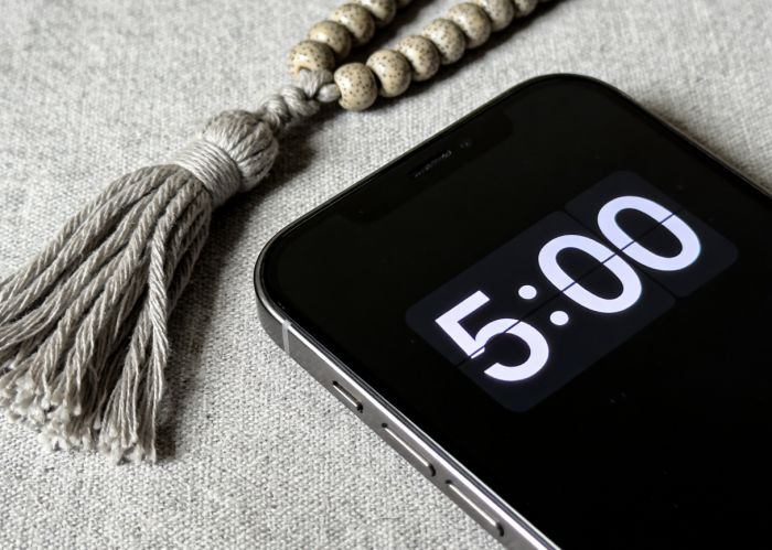 5-minute timer with mala