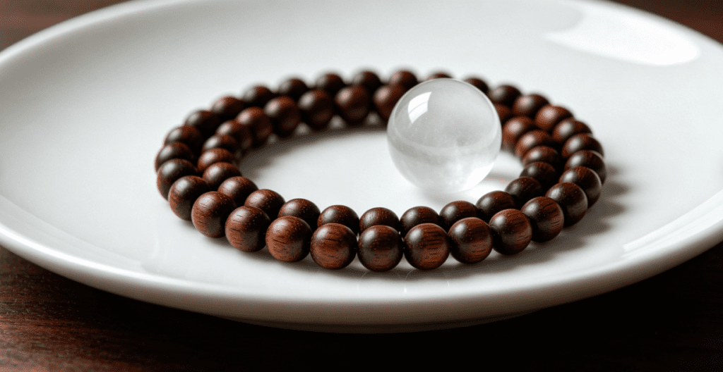 Minimalist mala with crystal ball