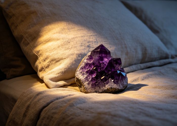 Amethyst by bedside