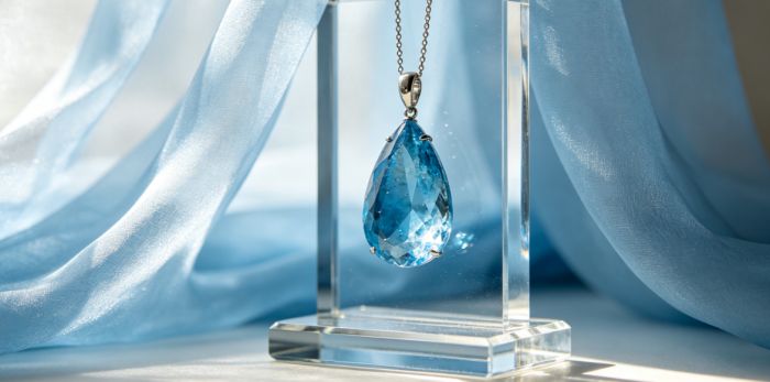 Aquamarine water sign pendant