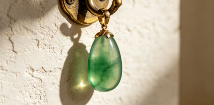 Green jade Taurus pendant