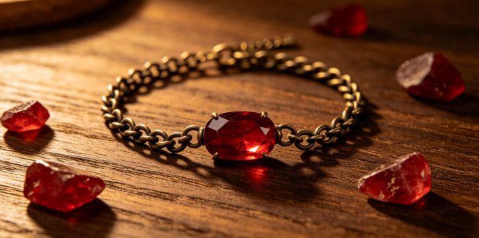 Red gemstone Aries bracelet