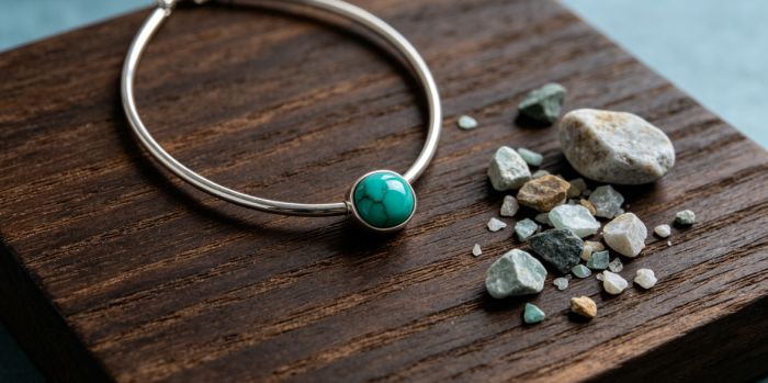 Turquoise earth sign necklace