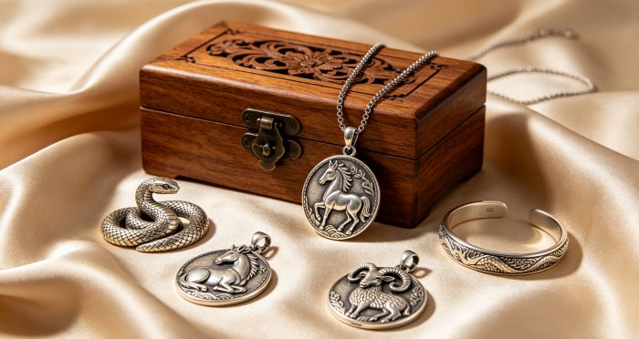 zodiac themed natural ornament scene